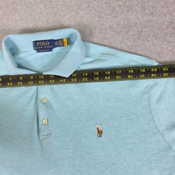 Polo Ralph Lauren Classic Fit Polo Shirt Men's XXL Light Blue Heather Casual - Picture 9 of 11